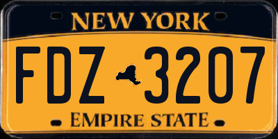 NY license plate FDZ3207