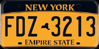 NY license plate FDZ3213
