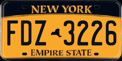 NY license plate FDZ3226