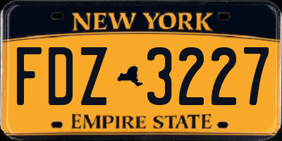 NY license plate FDZ3227