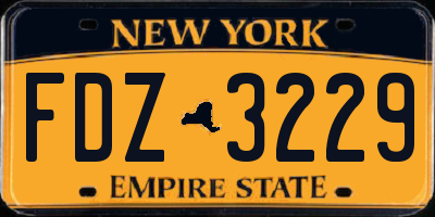NY license plate FDZ3229