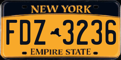 NY license plate FDZ3236