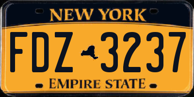NY license plate FDZ3237