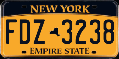 NY license plate FDZ3238