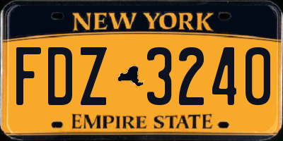 NY license plate FDZ3240