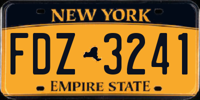 NY license plate FDZ3241