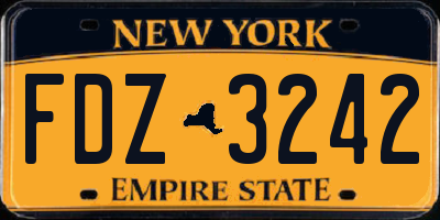 NY license plate FDZ3242