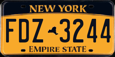 NY license plate FDZ3244