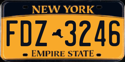 NY license plate FDZ3246