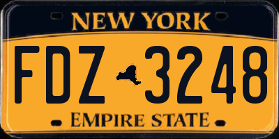 NY license plate FDZ3248