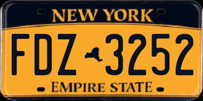 NY license plate FDZ3252