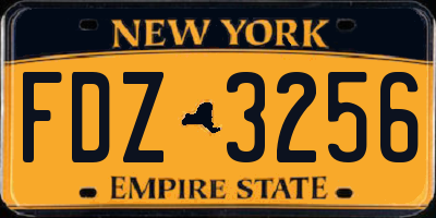 NY license plate FDZ3256