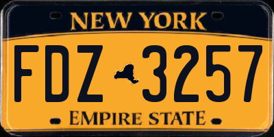 NY license plate FDZ3257