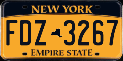 NY license plate FDZ3267