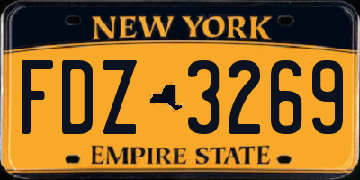 NY license plate FDZ3269