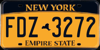 NY license plate FDZ3272
