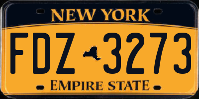 NY license plate FDZ3273