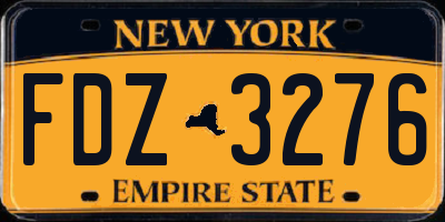 NY license plate FDZ3276