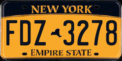 NY license plate FDZ3278