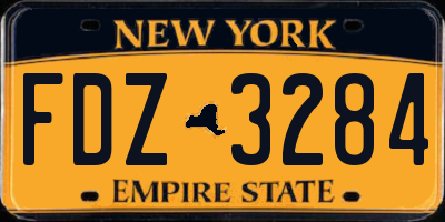 NY license plate FDZ3284
