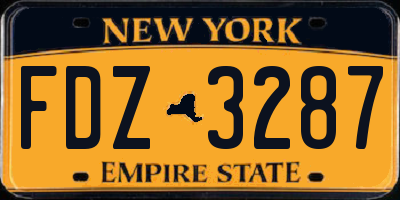 NY license plate FDZ3287