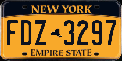 NY license plate FDZ3297