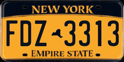 NY license plate FDZ3313