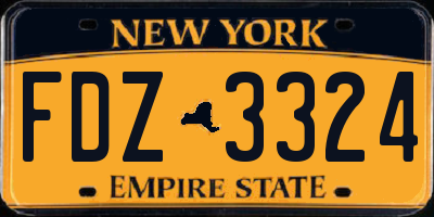NY license plate FDZ3324