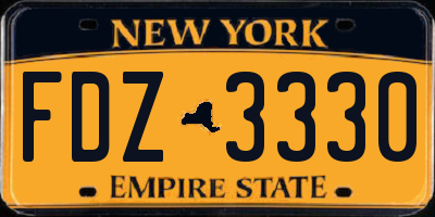 NY license plate FDZ3330