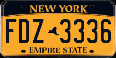 NY license plate FDZ3336