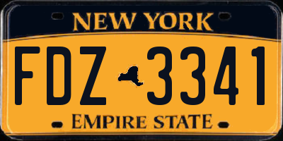 NY license plate FDZ3341