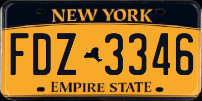 NY license plate FDZ3346