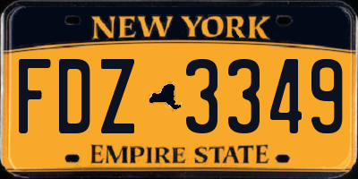 NY license plate FDZ3349
