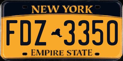 NY license plate FDZ3350