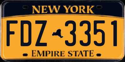 NY license plate FDZ3351