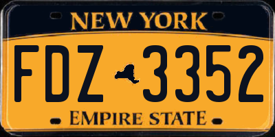 NY license plate FDZ3352