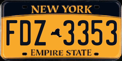 NY license plate FDZ3353