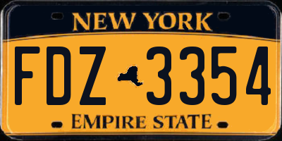 NY license plate FDZ3354