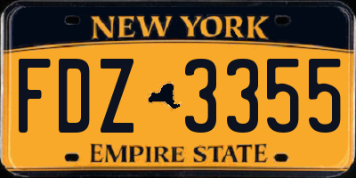 NY license plate FDZ3355