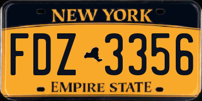NY license plate FDZ3356