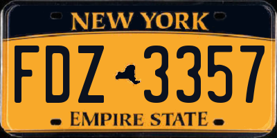 NY license plate FDZ3357