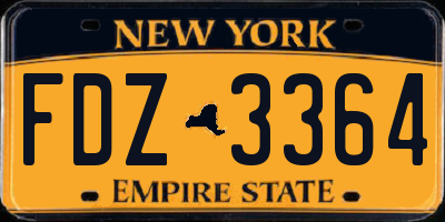 NY license plate FDZ3364