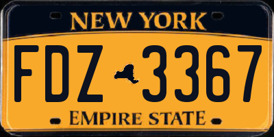 NY license plate FDZ3367