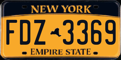 NY license plate FDZ3369
