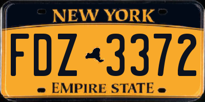 NY license plate FDZ3372