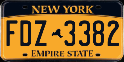 NY license plate FDZ3382