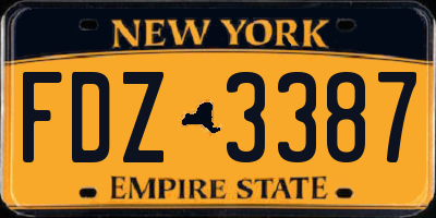 NY license plate FDZ3387