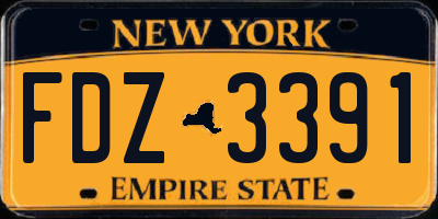 NY license plate FDZ3391
