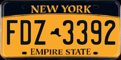 NY license plate FDZ3392