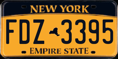 NY license plate FDZ3395